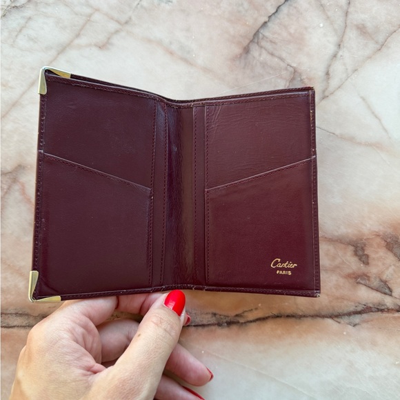 Cartier Cardholder Wallet Burgundy with Gold details - Picture 3 of 4